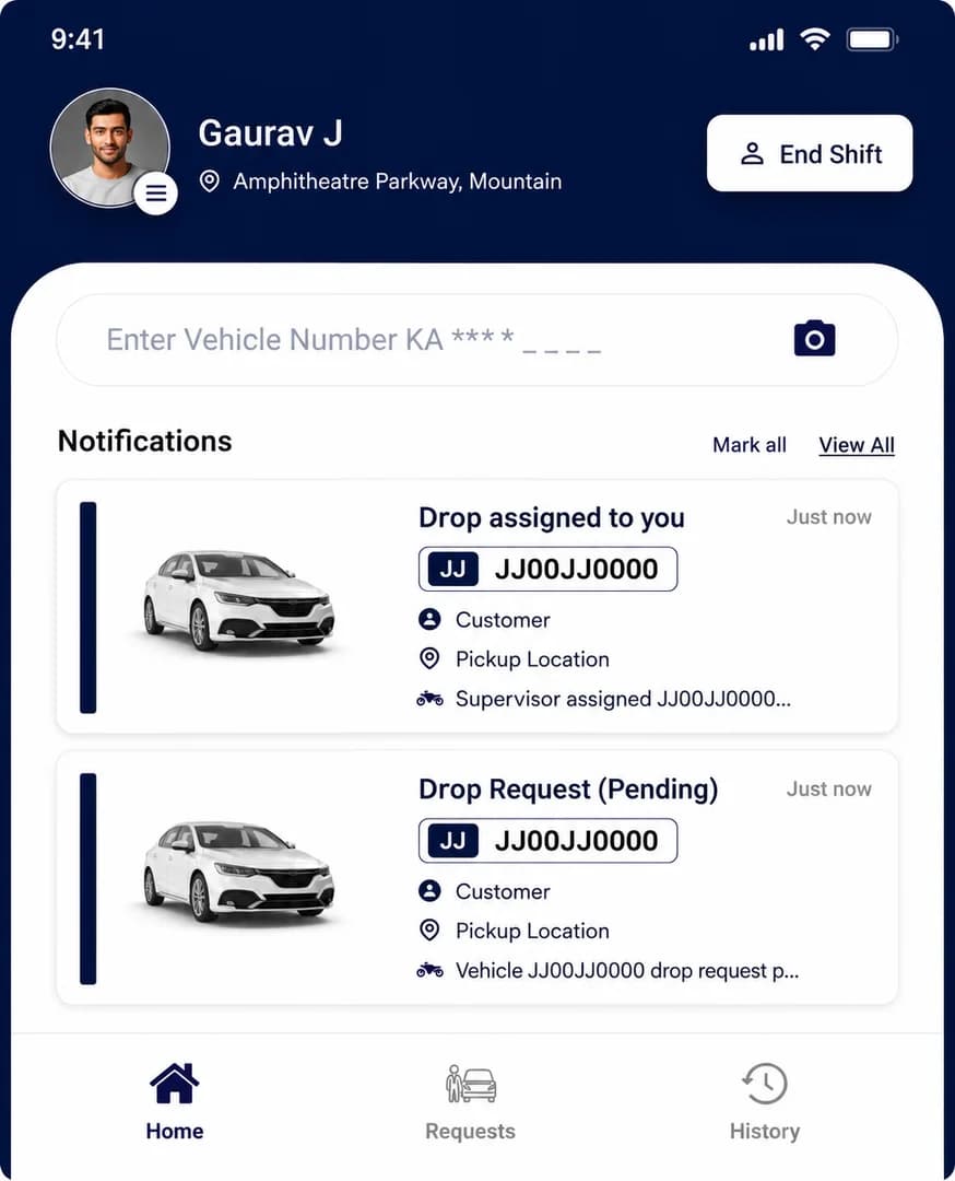 Gupio Valet App showcase